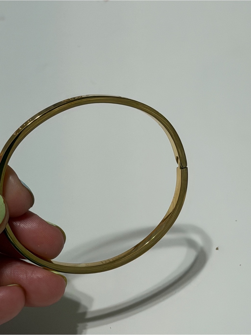 Dior Gold Signature Engraved Bangle - Picture 2 of 6